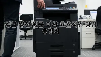 경남 양산 원룸 이사, 효율적인 방법 총정리!