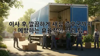 이사 후 깔끔하게! 새집 증후군까지 예방하는 효율적인 정리 팁
